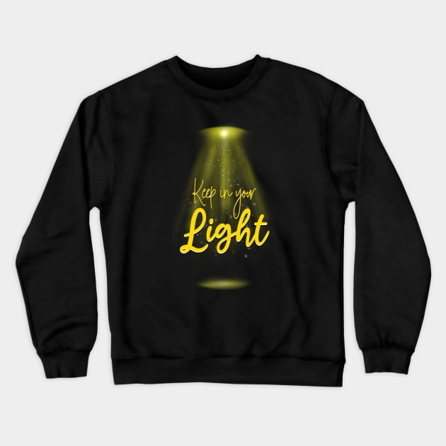 Keep In Your Light - Yellow White Crewneck Sweatshirt by pbDazzler23